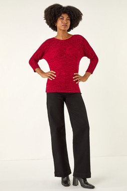 Roman Red Textured Knit Jumper