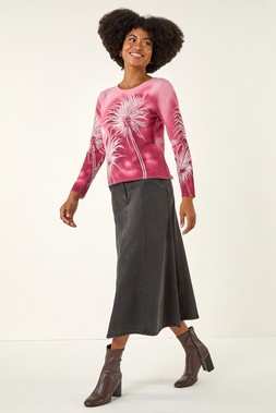 Roman Pink Hotfix Floral Print Knit Jumper