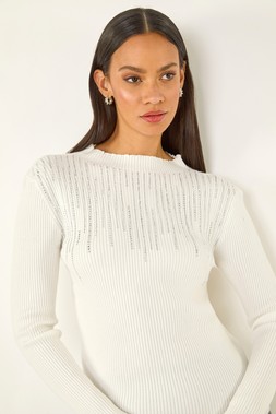 Roman Dusk Ivory Sparkly Knit Jumper