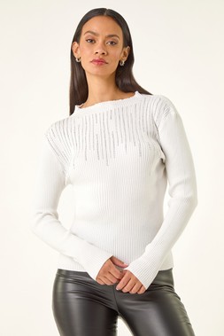 Roman Dusk Ivory Sparkly Knit Jumper