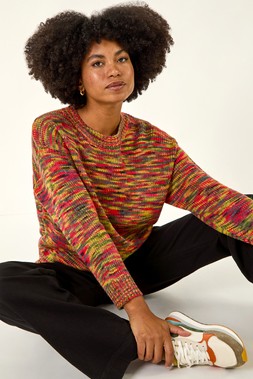 Roman Green Space Dye Knitted Jumper