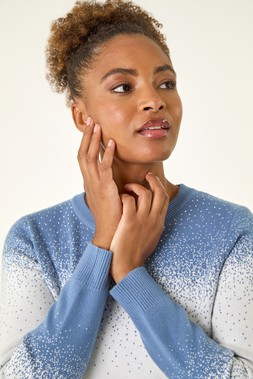 Roman Light Blue Ombre Soft Knit Jumper