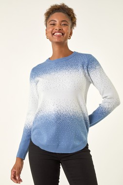 Roman Light Blue Ombre Soft Knit Jumper