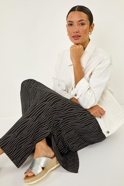 Roman Black Swirl & Spot Print A-line Skirt