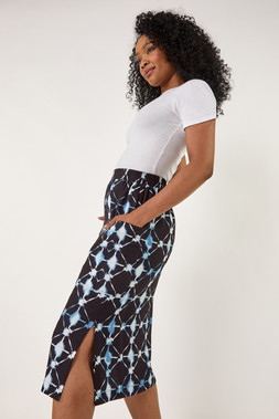 Roman Petite Geometric Midi Skirt