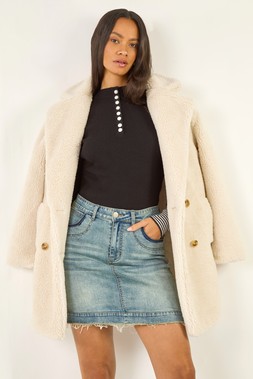 Roman Dusk Blue Denim Pocket Mini Stretch Skirt