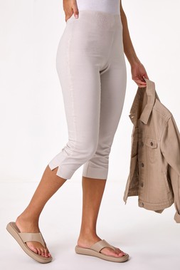 Roman Striped Cropped Stretch Trouser