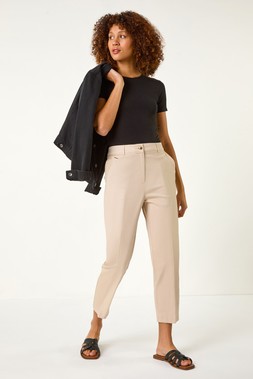 Roman Stone Cotton Stretch Cropped Trouser