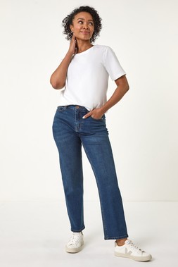 Roman Petite Indigo Stretch Straight Leg Jeans