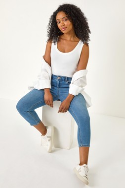 Roman Petite Denim Slim Crop Stretch Jeans
