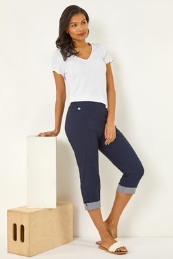 Roman Contrast Stripe Cropped Trouser