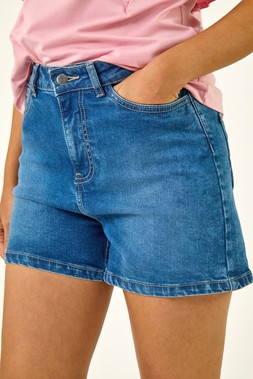 Roman Dusk Denim High Waisted Denim Stretch Shorts