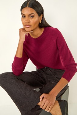 Roman Aubergine Check Elasticated Waist Drawcord Trouser
