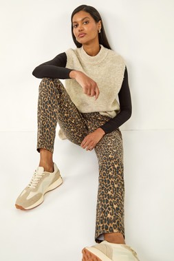 Roman Animal Print Stretch Jeggings