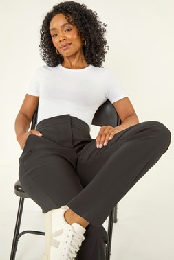 Black Petite Bengaline Smart Stretch Trouser