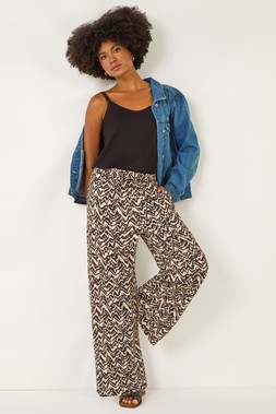 Roman Abstract Wide Leg Trouser