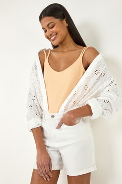 Roman Peach Double Strap Stretch Vest Top