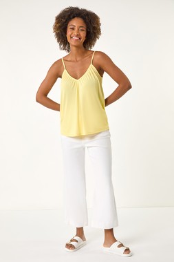 Roman Gathered V-Neck Stretch Vest Top