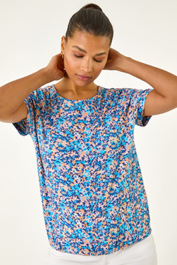 Roman Floral Print Top