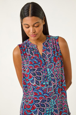 Roman Abstract Print Vest Top