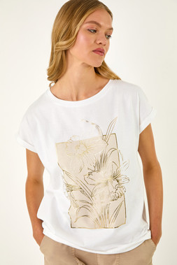 Roman Daffodil Print Cotton Tee