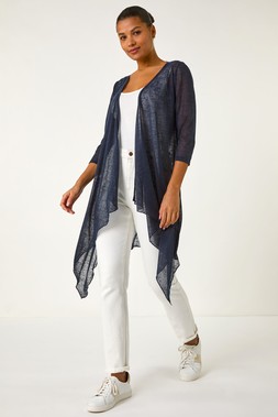Roman Navy Longline Snit Cardi