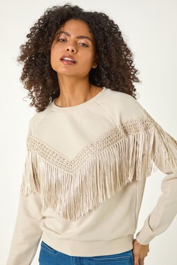 Roman Dusk Natural Tassle Sweat Shirt