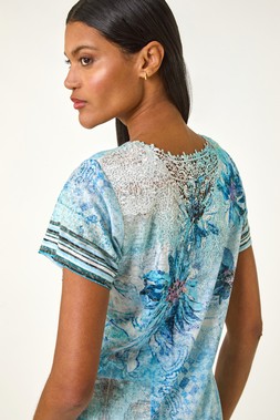 Roman Contrast Print Tee