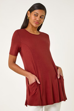Roman Rust Pocket Detail Tunic Top