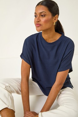Roman Textured Crepe Stretch Boxy Shirt