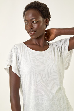 Roman Burnout Bubble Hem Top