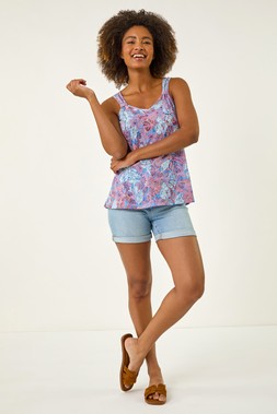 Roman Purple Burnout Printed Toggle Vest