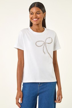 Roman Diamante Hotfix Bow Top