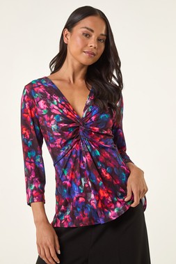 Roman Petite Abstract Print Knot Front