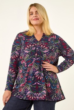 Roman Curve Black Hotfix Woven Top