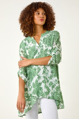 Roman Floral Wrap Tunic