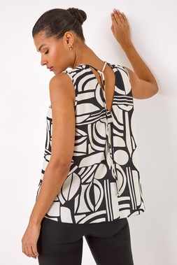 Roman Ivory Geo Print Vest