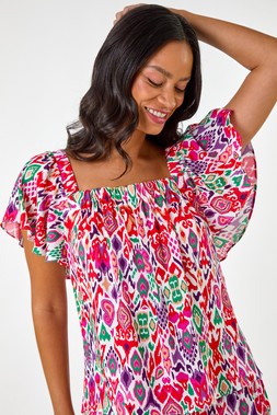 Dusk Zig Zag Ruffle Top