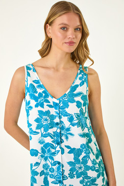 Roman Floral Button Cami Top
