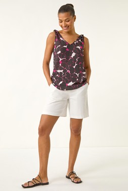 Roman Pink Floral Spot Print Vest Top