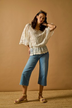 Roman Dusk Butterfly Lace Blouse