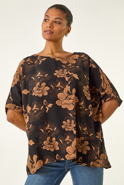 Amber Floral Buttoned Back Top