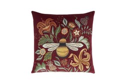 TK Maxx - Burgundy Velvet Cushion with Bee - &pound;19.99 (RRP &pound;XX)