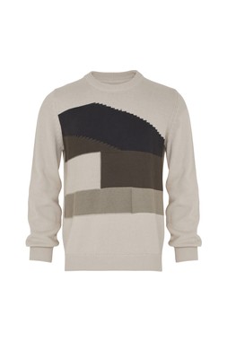 TK Maxx - Men - Cream Jumper with Green and Brown Patterns - &pound;34.99 (RRP &pound;140.00)