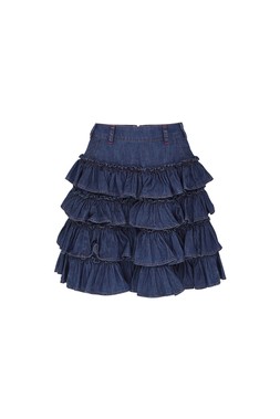 TK Maxx - women - gold label - denim ruffles skirt &pound;129.99 (RRP &pound;415.00)