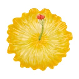 PASTEL DINING yellowfloralshapeservingbowl 6.99