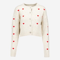 Tk Maxx Grey Red Love Heart Knit Cardigan £19.99