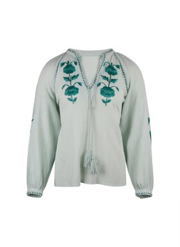 TK Maxx Women Gold Label green embroided blouse £59.99 ( RRP £260.00)