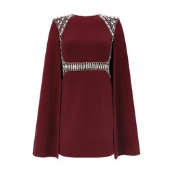 Burgundy Embellished Cape Mini Dress £49.99