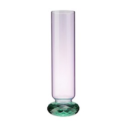 Geo-digital tallPurpleFlutedVaseWithGreenBase £12.99